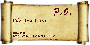 Pálfy Olga névjegykártya