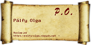 Pálfy Olga névjegykártya